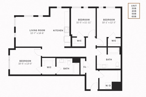 Coen 3 Bedroom D1 1349 SF
